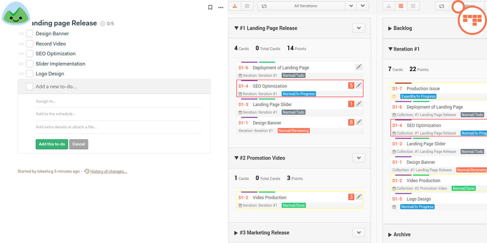 ScrumDo List Planning